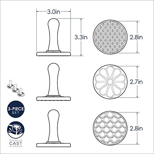 Heirloom Cookie Stamps (Set of 3), Sturdy Cast Aluminium Cookie Stamp Set – features
