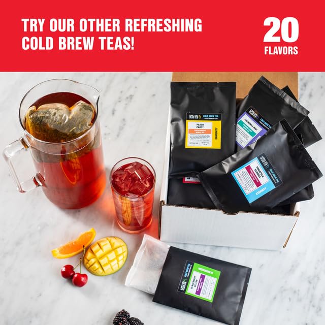 Tiesta Tea - Blackberry Bellini Cold Brew, Loose Leaf, Blackberry Citrus Green Tea, Medium Caffeinated, Cold Brew Packets, Makes 64 oz of Pitcher Per Bag (Pack of 10)