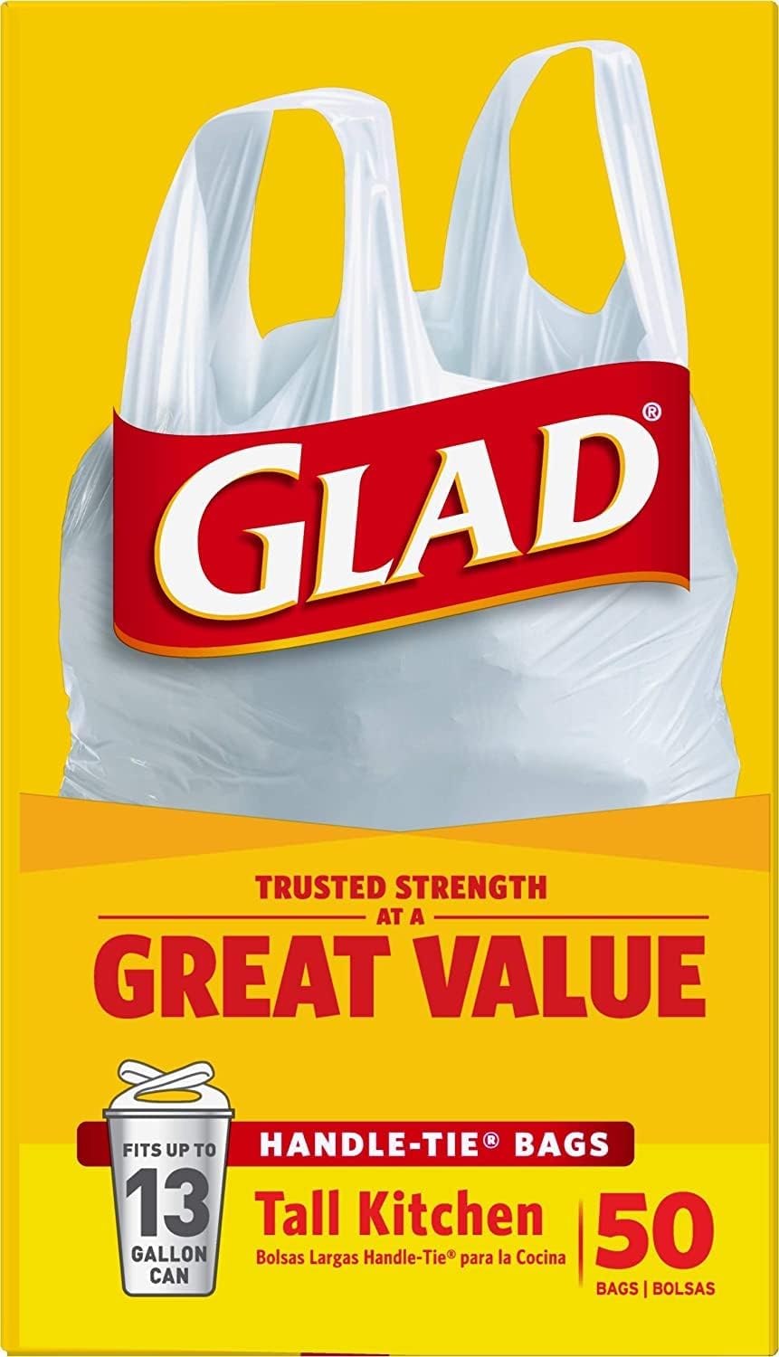 13 Gal. Tall Kitchen Handle-Tie Bags 50 ct (Pack of 4) – set view