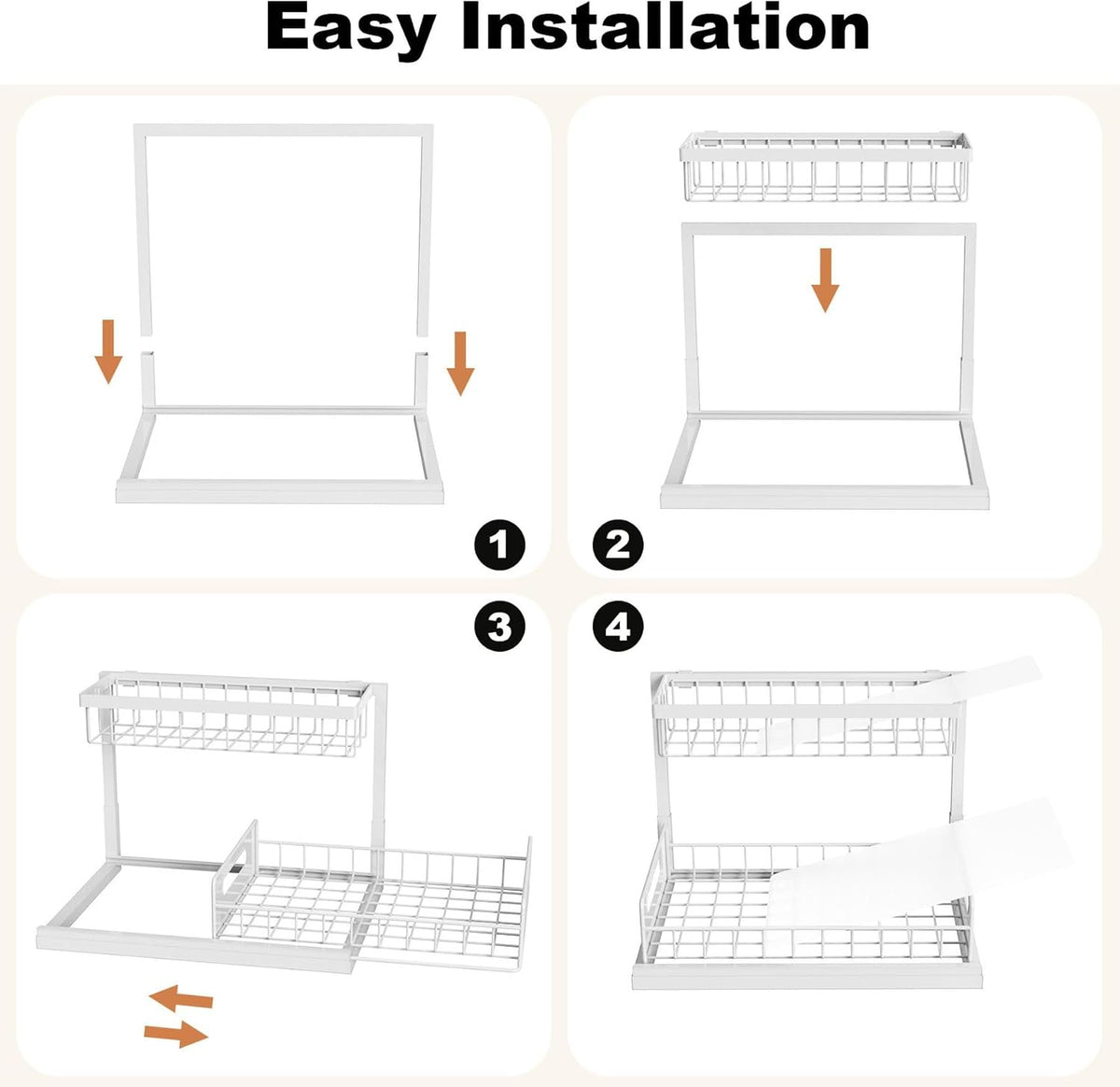 Under Sink Organizer, L-Shaped 2 Tier Pull Out Cabinet Organizer – set view
