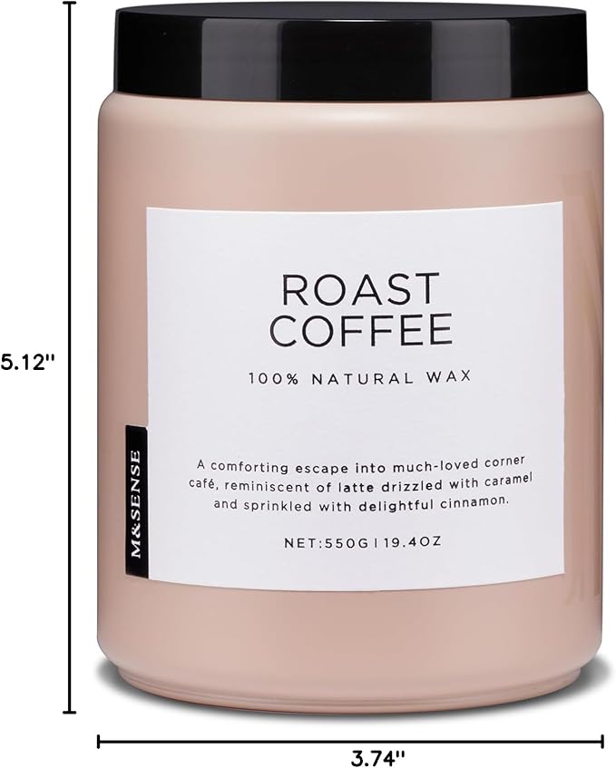 Jar Candles, Roasted Coffee Scent, 19.4 oz Soy and Vegetable Wax