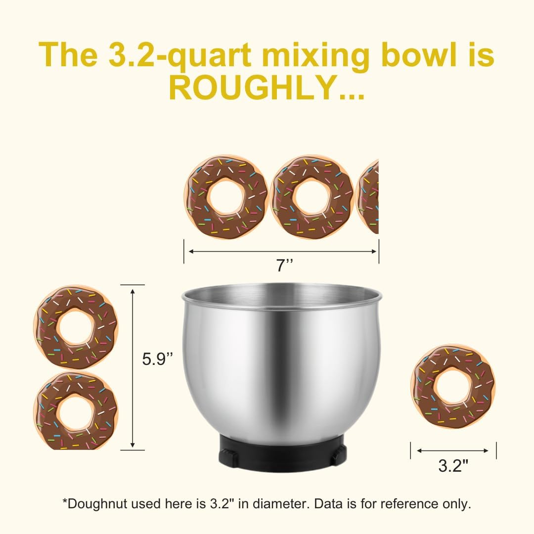 Stand Mixer,3.2Qt Small Electric Food Mixer,6 Speeds Portable Lightweight – set view