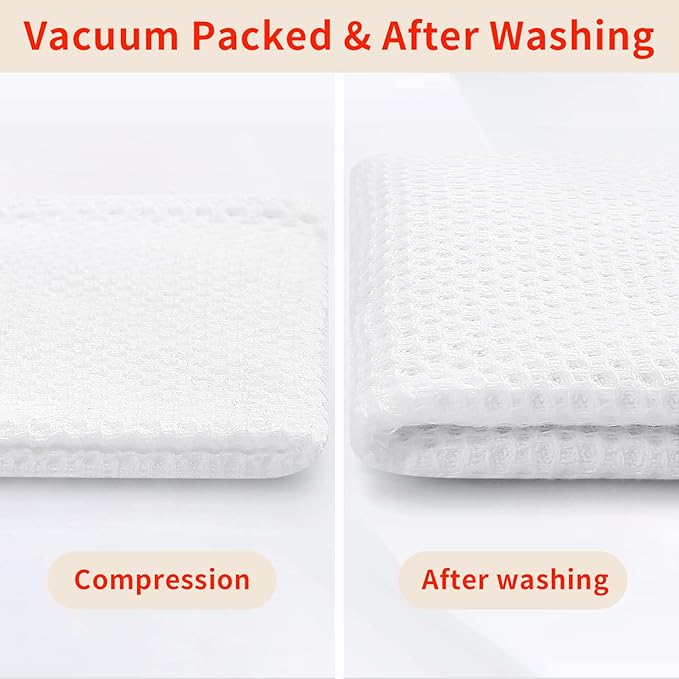 100% Cotton Oversized Waffle Weave Kitchen Dish Towels – White