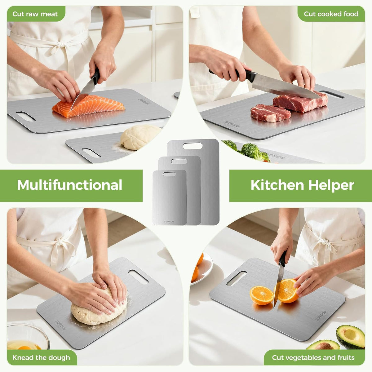Titanium Cutting Board Set of 3(M+L+XL) – another angle