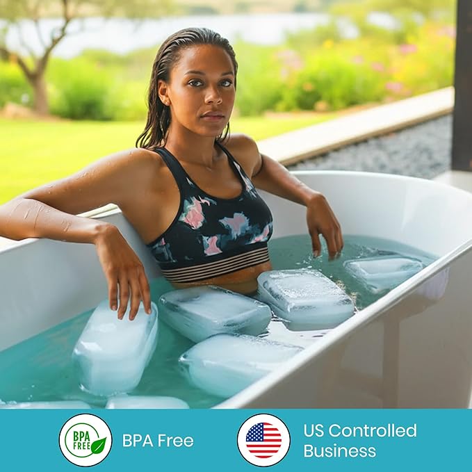 Extra Large Ice Block Mold (2-Pack) β 8 lbs Silicone Ice Brick Maker for Ice Bath & Cold Plunge β Giant Cube for Recovery, Muscle Relief & Coolers, Dishwasher Safe