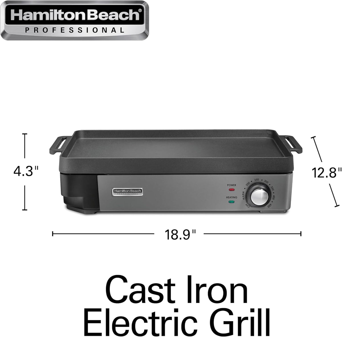 Cast Iron Electric Griddle & Indoor Grill – another angle