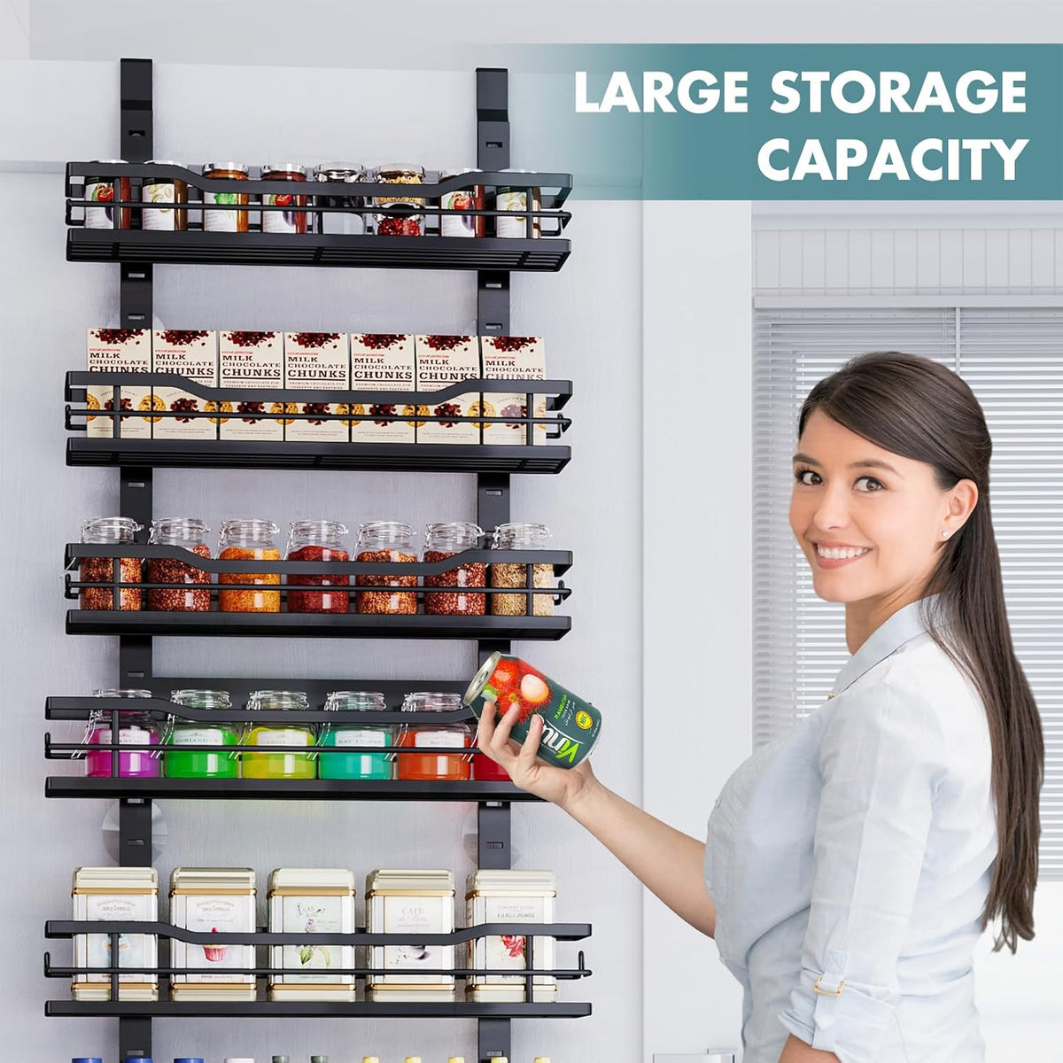 Over The Door Pantry Organizer,9-Tier Over The Door Organizer with Adjustable – set view