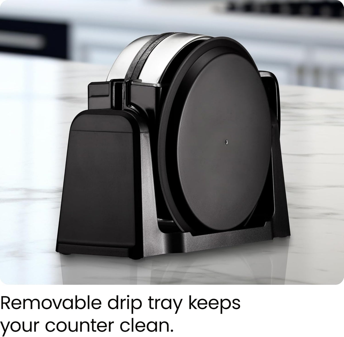 Rotating Belgian Waffle Maker, 180° Flip Iron w/ Non-Stick Plates, Adjustable – another angle