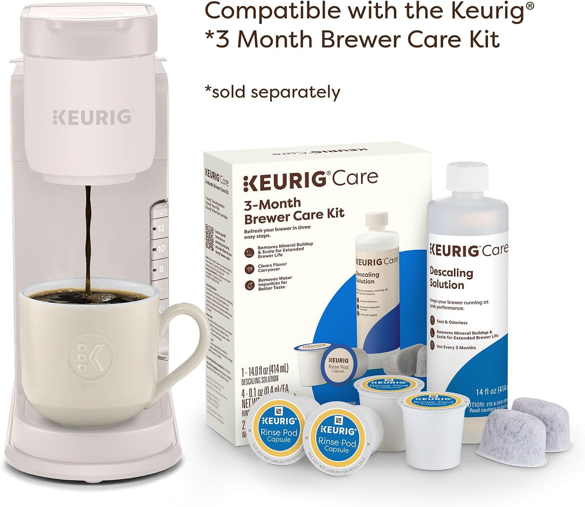 K-Express Single Serve K-Cup Pod Coffee Maker, Warm Stone – set view