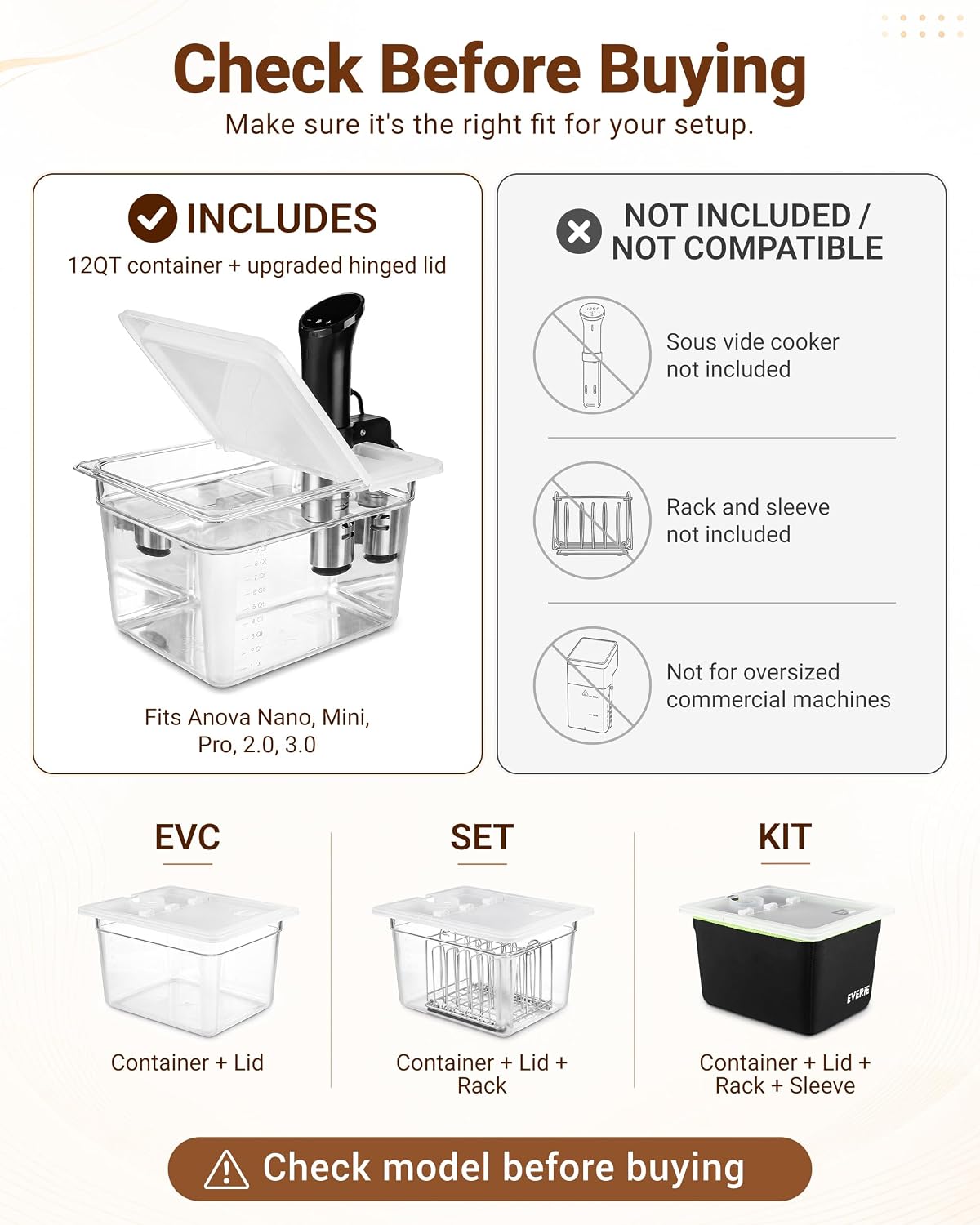 Sous Vide Container with Lid, 12 Qt, Flip-Open Access – another angle