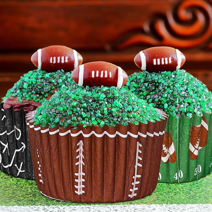 Baking Cups, 600 Pcs Football Themed Paper Cupcake Liners in 6 Designs