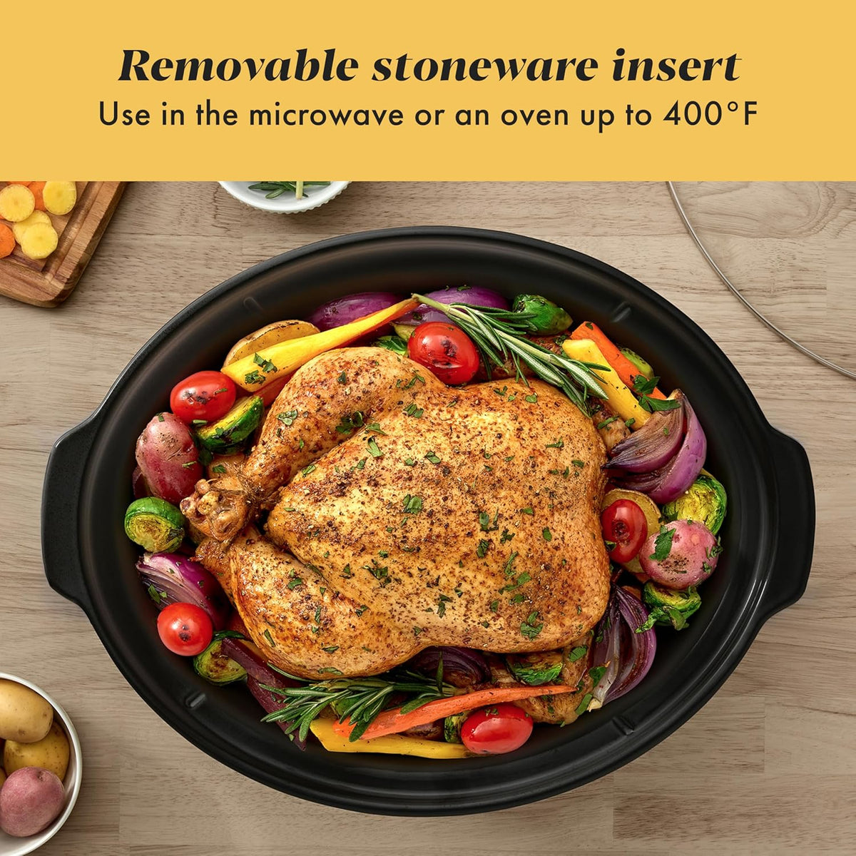 7-Quart Manual Slow Cooker, Family Size Serves 8+ People & Fits 6-lb Roast – size reference