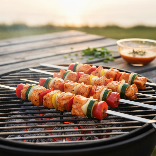 The Real Difference Between Flat and Round Reusable Stainless Steel BBQ Skewers — And Which One Fits Your Grilling Style