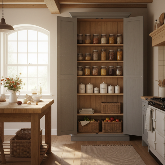 Tall Kitchen Pantry Cabinet Farmhouse Storage Ideas on a Budget: How to Get a Organized, Charming Kitchen Without Spending a Fortune