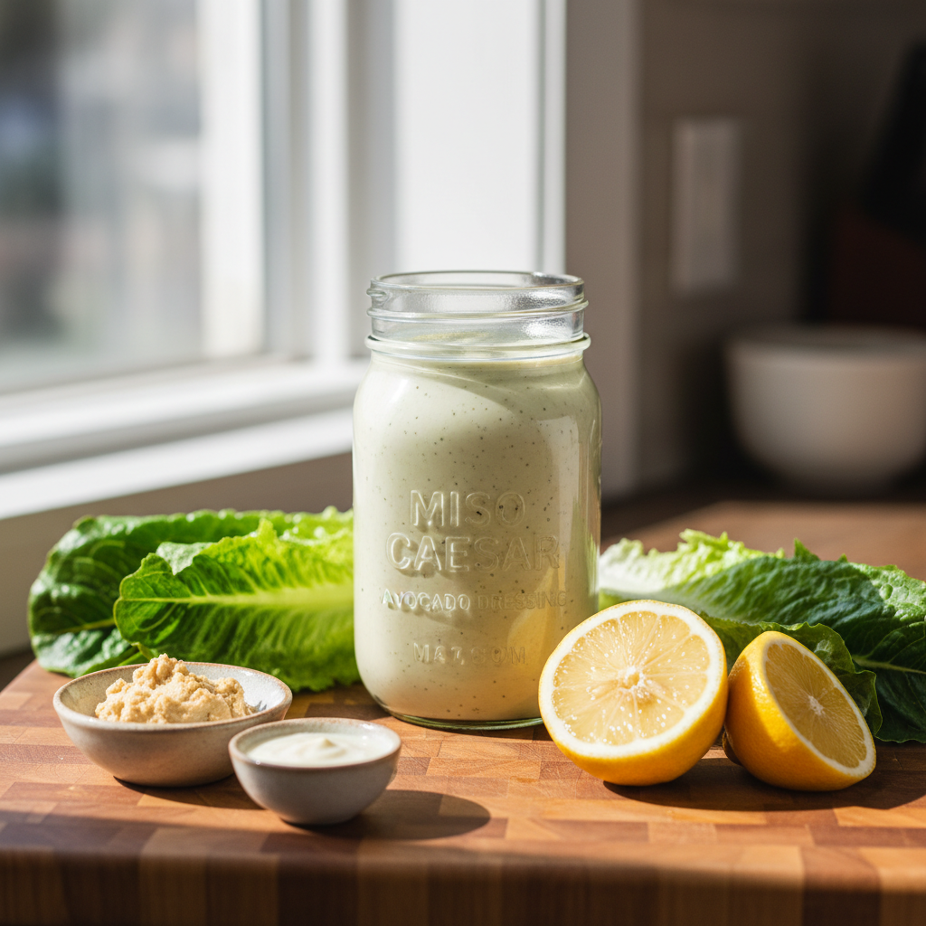 Smart Salad Dressers Spend on Avocado Oil Base and Skip Seed Oil Blends in Miso Caesar Dressing