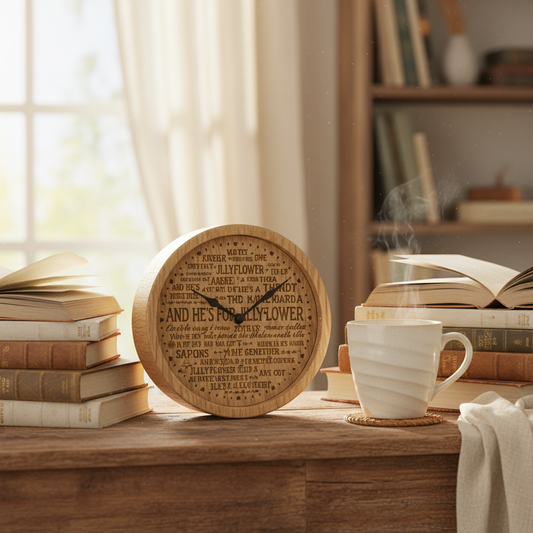 A Literary Quote Clock You Only Need Once: It Stops Telling Time with Numbers, Not with Stories