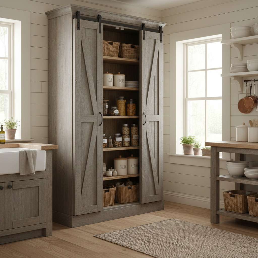 Depth Over Door Count, Not Cabinet Quantity: What Produces Lasting Order in Farmhouse Pantry Cabinet Kitchen Storage Organization