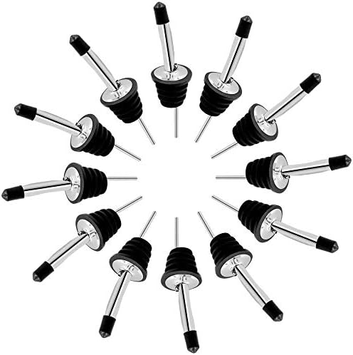 48 Pack Liquor Pour Spouts Set - Stainless Steel bottle spout and Liquor Pourers Dust Caps Covers