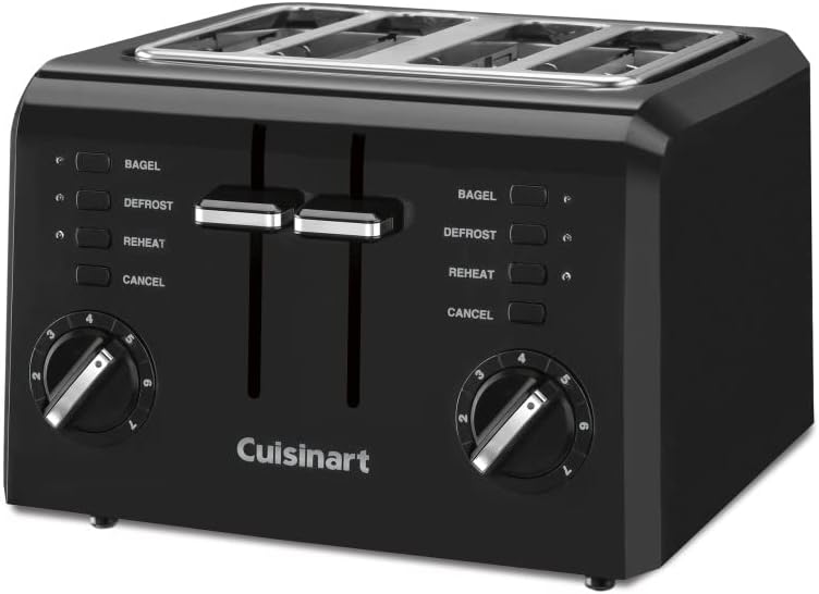 4 Slice Compact Toaster, 1.5" Wide Slots, 7 Setting Dial, Removable Crumb Tray – detail