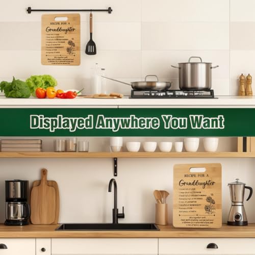 Gifts for Granddaughter Birthday Gift Ideas, Recipe Cutting Board for Granddaughter, Best Gifts for Christmas, Birthday Day Gift Bamboo Cutting Board Kitchen Decor - view 6