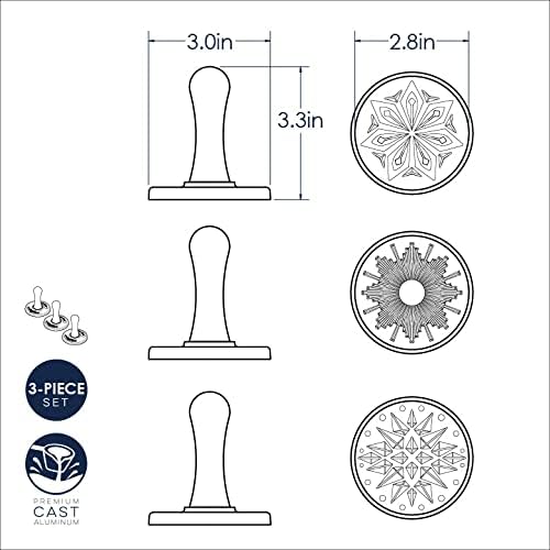 Starry Night Cookie Stamps (Set of 3), Sturdy Cast Aluminium Cookie Stamp Set – features