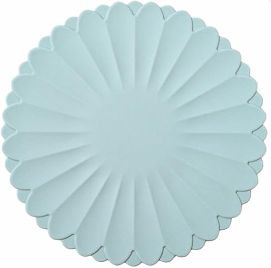 Heat-Resistant Silicone Trivet Mats, Non-Slip Hot Plate Holder for Kitchen Countertops & Dining Table, Reusable Pot Holder Pad with Secure Grip, Dishwasher Safe (Sea Sky Blue, Diameter: 18cm/7.09")