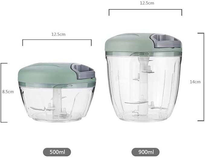 Food Chopper,Garlic Chopper with Container,Vegetable Kitchen Cutter,Pull String Hand Manual Food Processor Sharp Blades Mincer Shredder for Cutting Onions Chili Ginger Seasoning (Pink, 500ml)