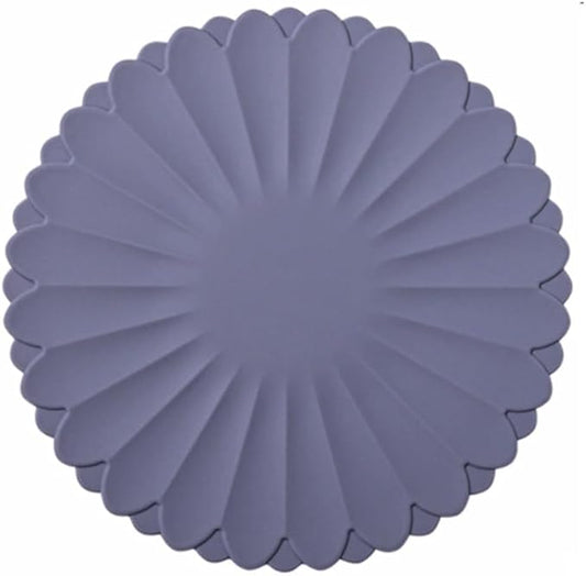 Heat-Resistant Silicone Trivet Mats, Non-Slip Hot Plate Holder for Kitchen Countertops & Dining Table, Reusable Pot Holder Pad with Secure Grip, Dishwasher Safe (Grey, Diameter: 18cm/7.09")