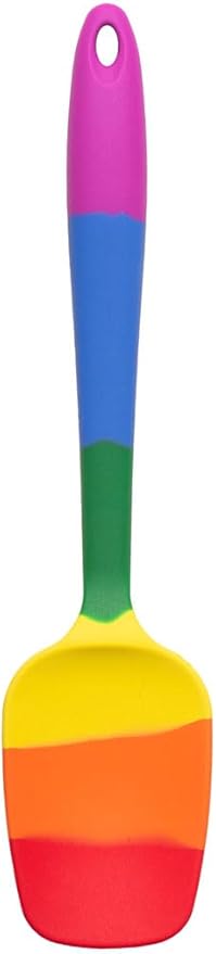 Cooking With Pride Non-Stick Spoon Spatula, Heat-Safe Silicone With Iron Core, 10.5-Inch