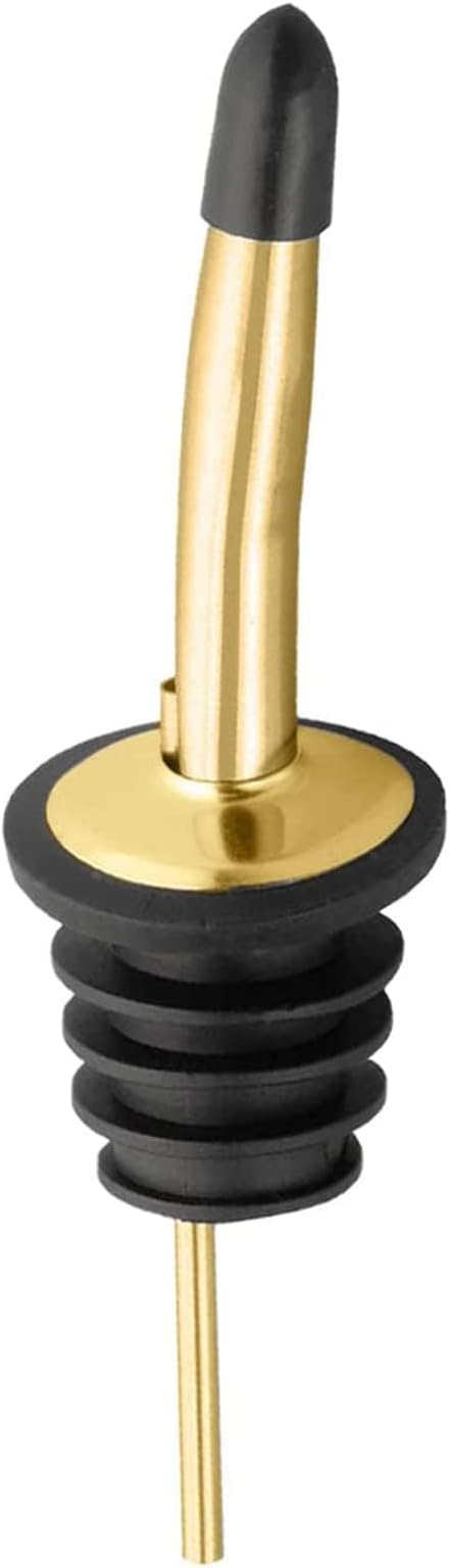 Pafusen 6 Pack Liquor Bottle Pourers, Liquor Pour Spout for Liquor Bottles, Stainless Steel Olive oil Dispenser Spout, Alcohol Pourer Spouts Dust Caps Covers, Gold