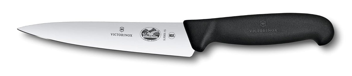 Fibrox 6 Inch Straight Edge Chef's Knife, Black