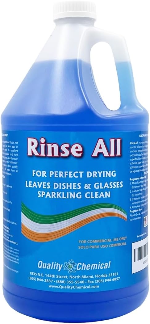 Rinse All Commercial Dish Rinse Aid - Perfect Drying, Sheeting Action, Less