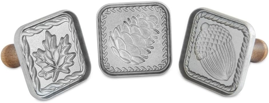 Springerle Cookie Stamps (Set of 3), Sturdy Cast Aluminium Cookie Stamp Set
