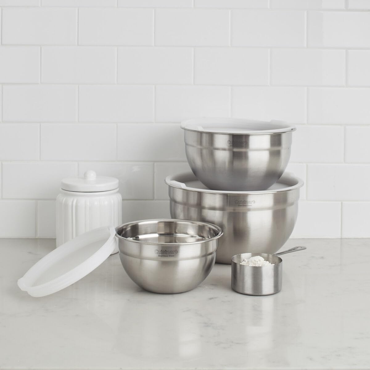Mixing Bowl Set, Nesting Bowls, Stainless Steel, 3-Piece – set view