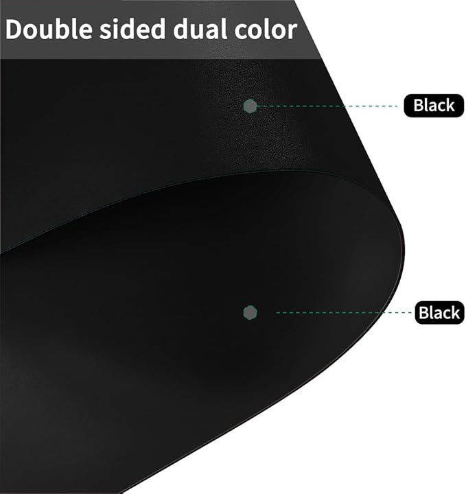 Table Protector - 42x68 Inch Waterproof Easy to Clean Can Conceal Flaws Protector The Table Top from Scratches Used for Dining (Black+Black 42x68)
