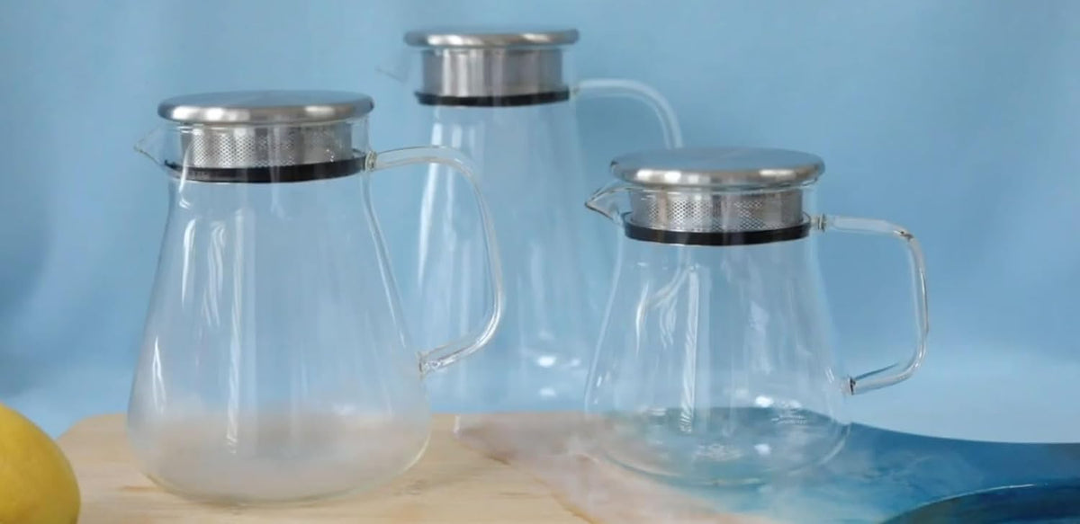 One-Touch Plastic-Free 2-in-1 Glass Teapot & Kettle, 40 oz – set view