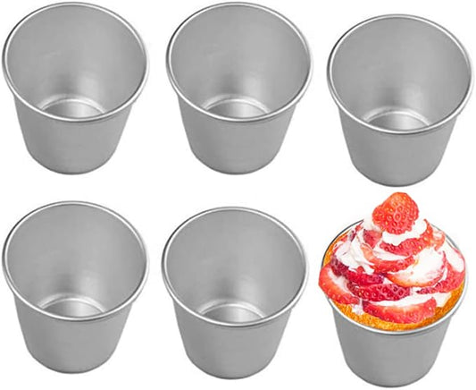 FRIGIIRE 6 Pcs Nonstick Individual Tumblers Popovers Chocolate Molten Pudding Cups Raspberry Mold,3.15 inch Height