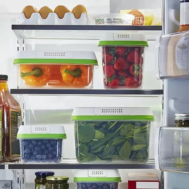 FreshWorks Produce Saver, Large Storage Containers With Lids, Pack of 3 – close-up