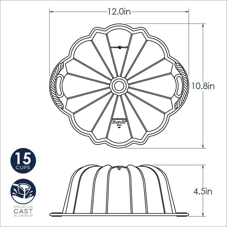 Anniversary Bundt, 15 Cups, Gold – close-up