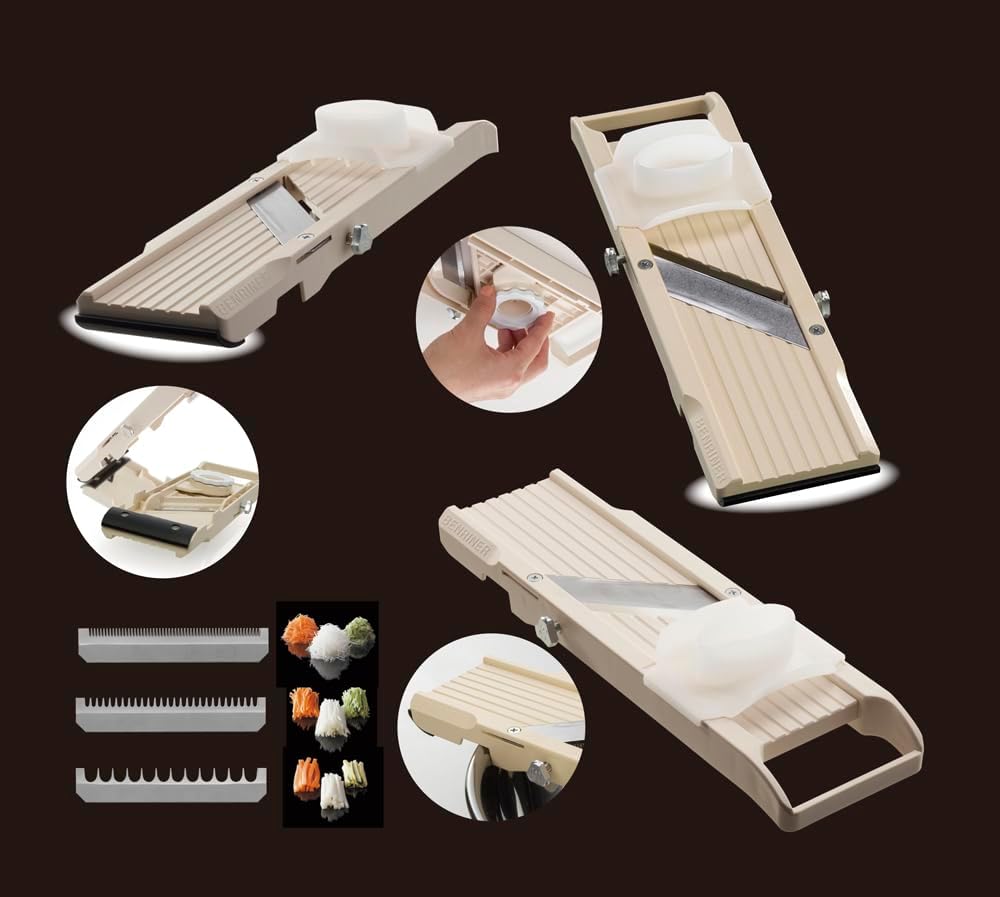 Mandoline Slicer with 4 Blades, Japanese Stainless Steel, BPA Free, 12.75 x – size reference