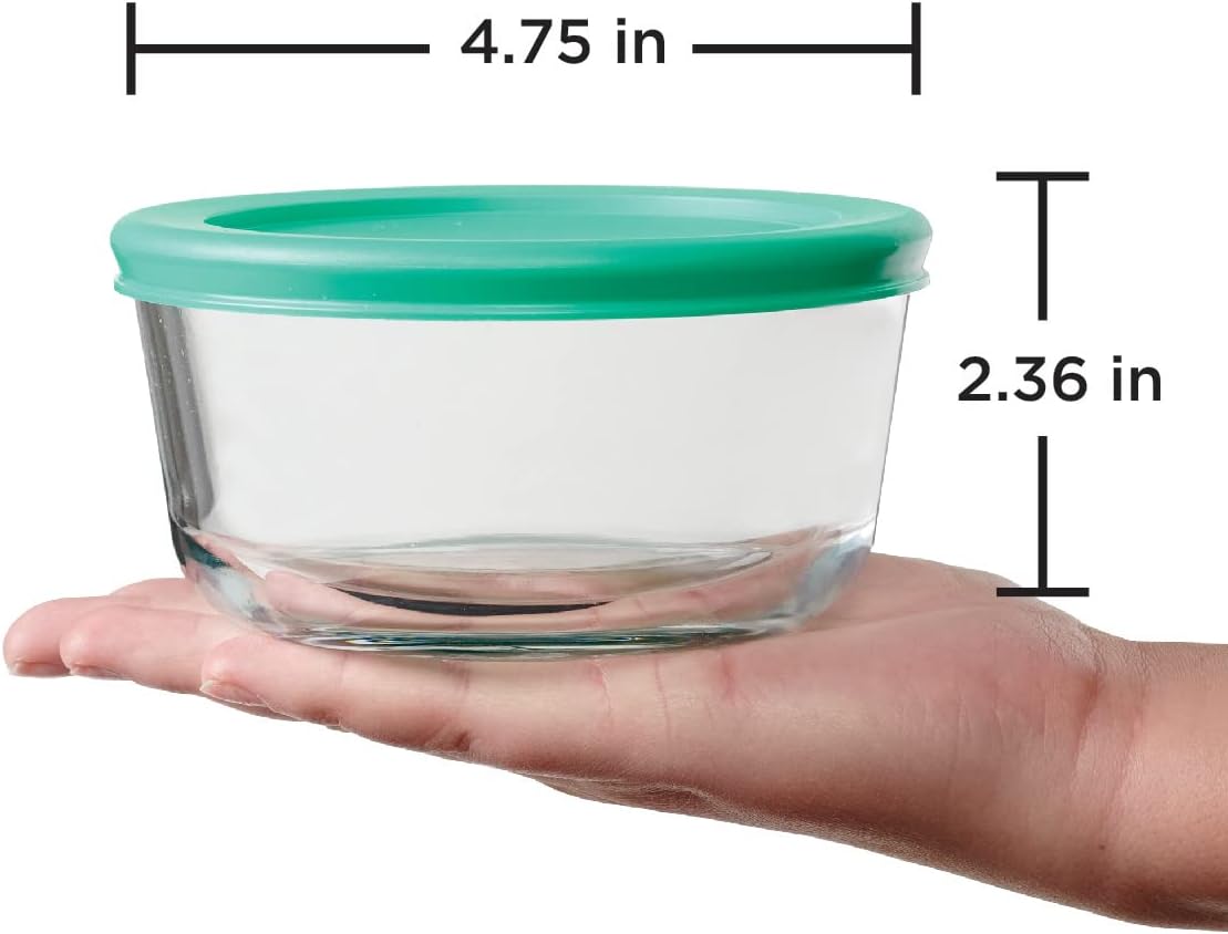 2 Cup Glass Storage Containers with Lids, Set of 4 Glass Food Storage – alternate view