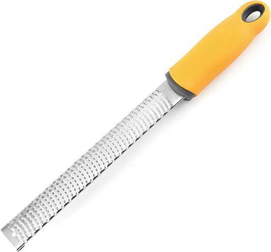 Professional Citrus Zester and Cheese Grater, Stainless Steel Handheld Kitchen Tool with Protective Cover for Lemon, Parmesan, Ginger, Garlic, Nutmeg, Chocolate, Vegetables, Dishwasher Safe