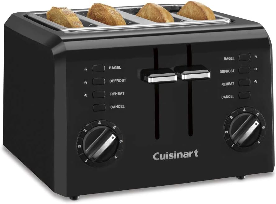 4 Slice Compact Toaster, 1.5" Wide Slots, 7 Setting Dial, Removable Crumb Tray – set view