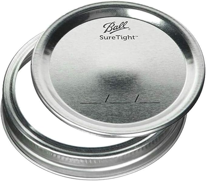 Ball Jar with Lid and Band - Pick Your Size and Color (Clear, Wide Mouth Pint - 16 oz.) Pack Of 2
