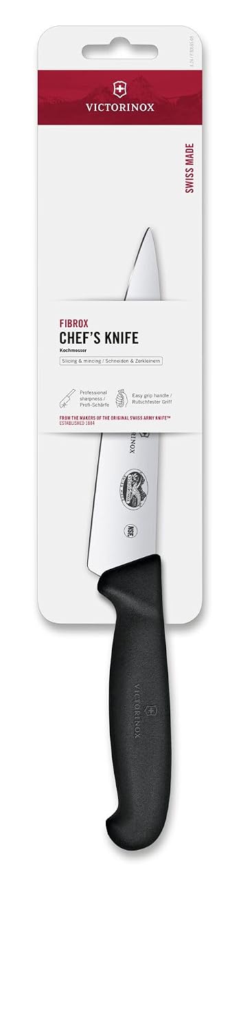 Fibrox 6 Inch Straight Edge Chef's Knife, Black – size reference
