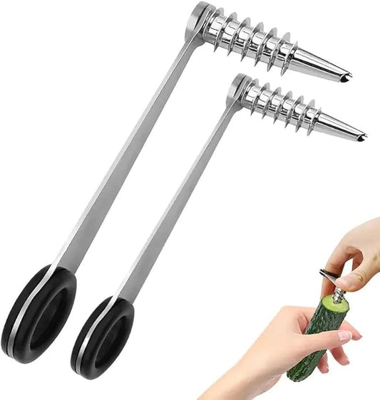 Vegetable Spiral & Crinkle Cutter – 2-in-1 Premium Peeler for Veggies & Potatoes, Stainless Steel Spiralizer for Zucchini, Carrots, Potatoes, Salad Garnishes & More(2Pcs)