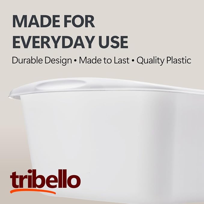 Buckets: 2-Pack White 12-Quart Plastic Dishpans for Sink Use