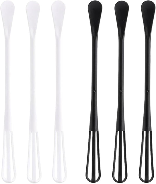 6PCS Tiny Whisk, Mini Whisk, Multi-function, Small and Easy to Clean, Easy to Use, for Stirring, Beating, Mixing Ingredients, Mixing Sauces (White and Black)