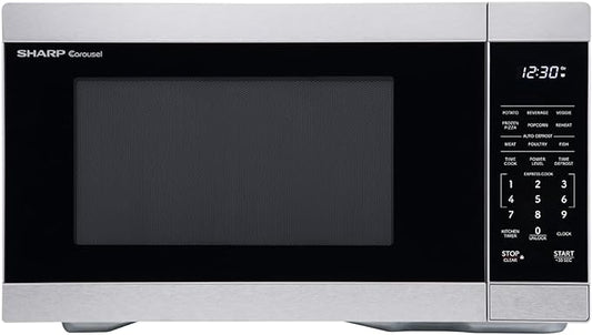 SHARP Countertop Microwave Oven with Removable 12.4" Carousel Turntable, 1000 Watt, 1.1 Cubic Feet, Stainless Steel