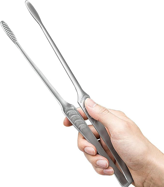 JETKONG Stainless Steel Kitchen Tongs, Serving Tongs for Cooking, 10.6" Metal Food Tongs with Non-Slip Comfort Grip, Non-Stick Cooking Tongs Heat Resistant BBQ Tong Grill Tong for Barbecue Grilling